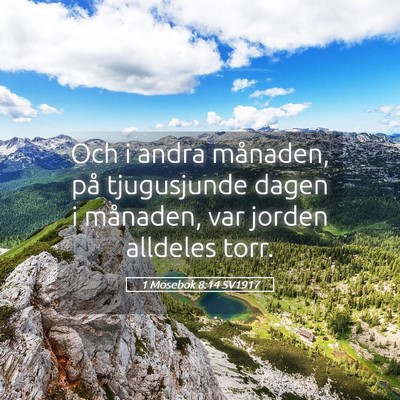 Picture 05 - 1 Mosebok 8:14 SV1917 - Och i andra månaden, på tjugusjunde dagen i - Bible Verse Picture