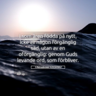 Picture 05 - 1 Petrusbrevet 1:23 SV1917 - I som ären födda på nytt, icke av någon - Bible Verse Picture