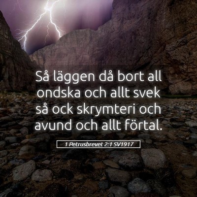 Picture 05 - 1 Petrusbrevet 2:1 SV1917 - Så läggen då bort all ondska och allt svek så - Bible Verse Picture