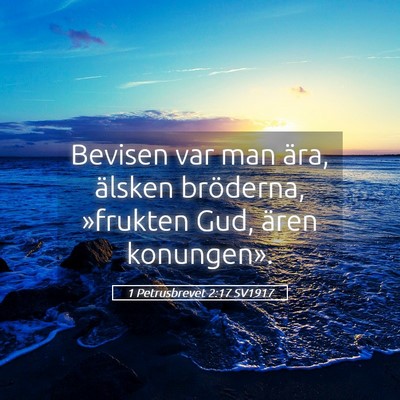 Picture 05 - 1 Petrusbrevet 2:17 SV1917 - Bevisen var man ära, älsken bröderna, - Bible Verse Picture