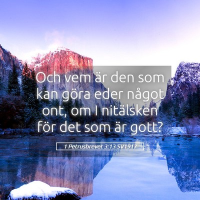 Picture 05 - 1 Petrusbrevet 3:13 SV1917 - Och vem är den som kan göra eder något ont, om - Bible Verse Picture
