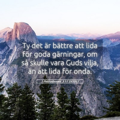 Picture 05 - 1 Petrusbrevet 3:17 SV1917 - Ty det är bättre att lida för goda gärningar, - Bible Verse Picture
