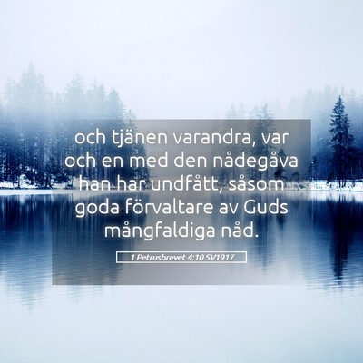 Picture 05 - 1 Petrusbrevet 4:10 SV1917 - och tjänen varandra, var och en med den - Bible Verse Picture