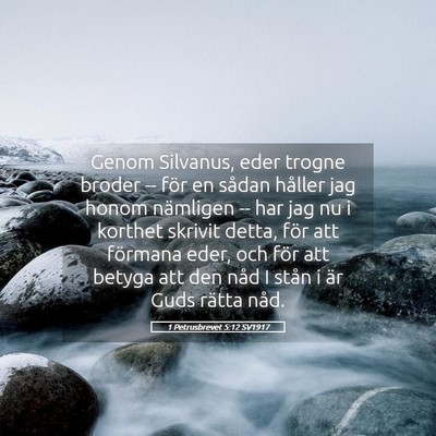 Picture 05 - 1 Petrusbrevet 5:12 SV1917 - Genom Silvanus, eder trogne broder -- för en - Bible Verse Picture