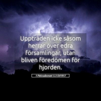 Picture 05 - 1 Petrusbrevet 5:3 SV1917 - Uppträden icke såsom herrar över edra - Bible Verse Picture