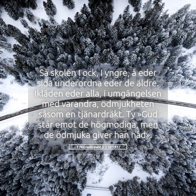 Picture 05 - 1 Petrusbrevet 5:5 SV1917 - Så skolen I ock, I yngre, å eder sida - Bible Verse Picture