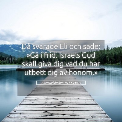 Picture 05 - 1 Samuelsboken 1:17 SV1917 - Då svarade Eli och sade: »Gå i frid. Israels - Bible Verse Picture