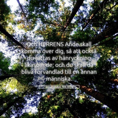 Picture 05 - 1 Samuelsboken 10:6 SV1917 - Och HERRENS Ande skall komma över dig, så att - Bible Verse Picture