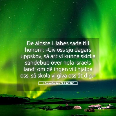 Picture 05 - 1 Samuelsboken 11:3 SV1917 - De äldste i Jabes sade till honom: »Giv oss sju - Bible Verse Picture
