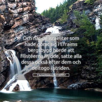 Picture 05 - 1 Samuelsboken 14:22 SV1917 - Och när de israeliter som hade gömt sig i - Bible Verse Picture
