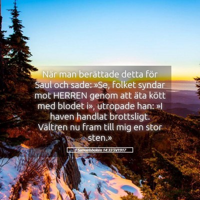 Picture 05 - 1 Samuelsboken 14:33 SV1917 - När man berättade detta för Saul och sade: - Bible Verse Picture
