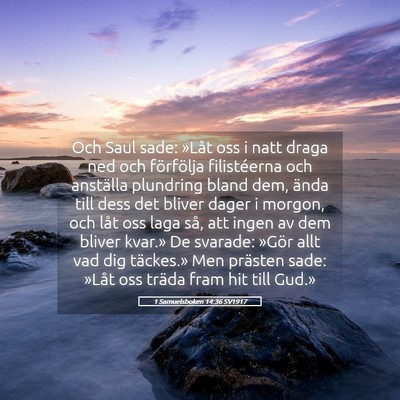 Picture 05 - 1 Samuelsboken 14:36 SV1917 - Och Saul sade: »Låt oss i natt draga ned och - Bible Verse Picture