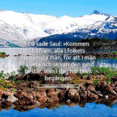Picture 05 - 1 Samuelsboken 14:38 SV1917 - Då sade Saul: »Kommen hitfram, alla I folkets - Bible Verse Picture