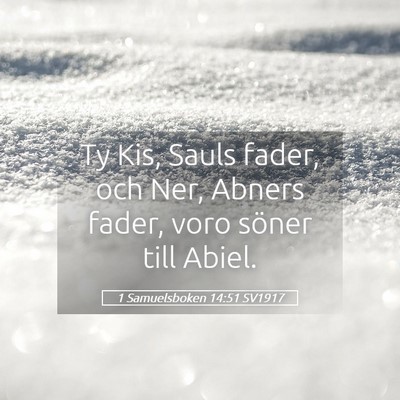 Picture 05 - 1 Samuelsboken 14:51 SV1917 - Ty Kis, Sauls fader, och Ner, Abners fader, voro - Bible Verse Picture