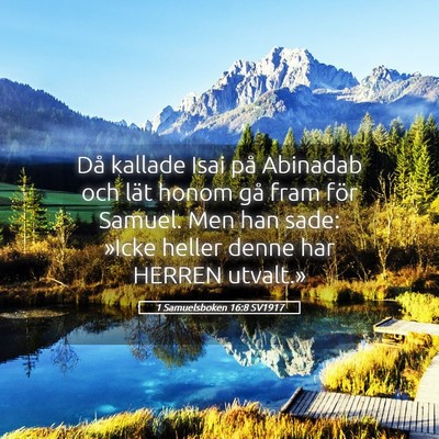 Picture 05 - 1 Samuelsboken 16:8 SV1917 - Då kallade Isai på Abinadab och lät honom gå - Bible Verse Picture