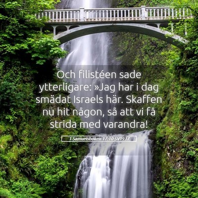 Picture 05 - 1 Samuelsboken 17:10 SV1917 - Och filistéen sade ytterligare: »Jag har i dag - Bible Verse Picture