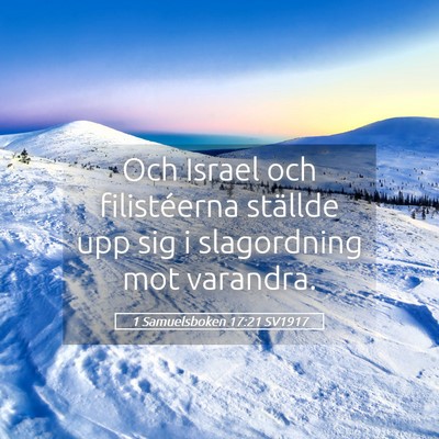 Picture 05 - 1 Samuelsboken 17:21 SV1917 - Och Israel och filistéerna ställde upp sig i - Bible Verse Picture
