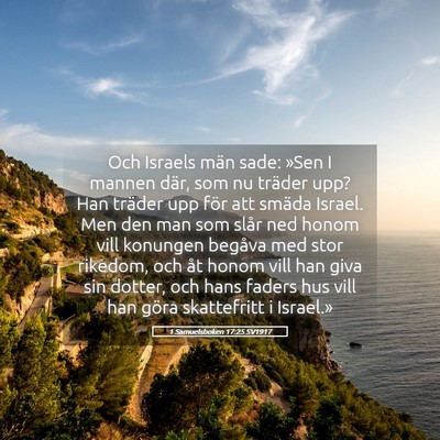 Picture 05 - 1 Samuelsboken 17:25 SV1917 - Och Israels män sade: »Sen I mannen där, som - Bible Verse Picture