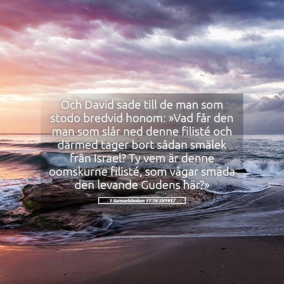 Picture 05 - 1 Samuelsboken 17:26 SV1917 - Och David sade till de man som stodo bredvid - Bible Verse Picture