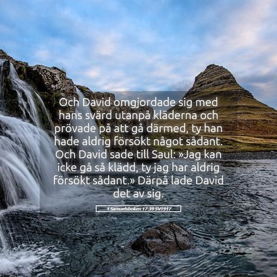 Picture 05 - 1 Samuelsboken 17:39 SV1917 - Och David omgjordade sig med hans svärd utanpå - Bible Verse Picture
