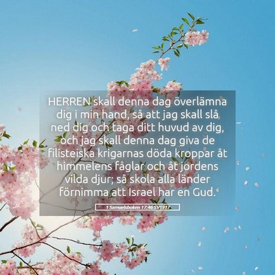 Picture 05 - 1 Samuelsboken 17:46 SV1917 - HERREN skall denna dag överlämna dig i min - Bible Verse Picture