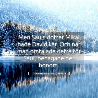 Picture 05 - 1 Samuelsboken 18:20 SV1917 - Men Sauls dotter Mikal hade David kär. Och när - Bible Verse Picture