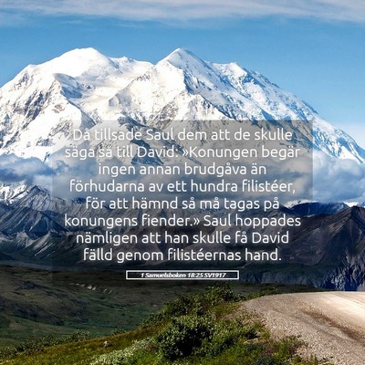Picture 05 - 1 Samuelsboken 18:25 SV1917 - Då tillsade Saul dem att de skulle säga så - Bible Verse Picture