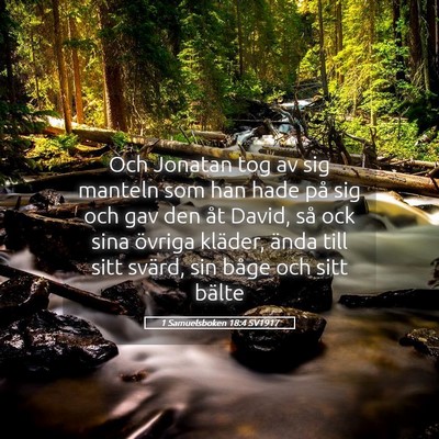 Picture 05 - 1 Samuelsboken 18:4 SV1917 - Och Jonatan tog av sig manteln som han hade på - Bible Verse Picture