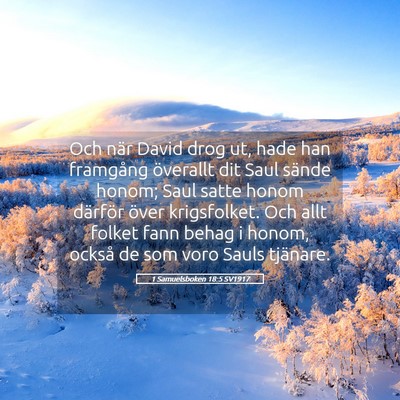 Picture 05 - 1 Samuelsboken 18:5 SV1917 - Och när David drog ut, hade han framgång - Bible Verse Picture