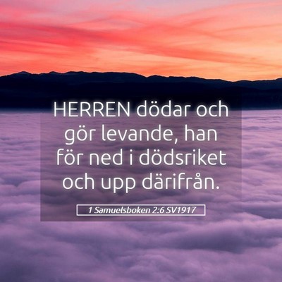Picture 05 - 1 Samuelsboken 2:6 SV1917 - HERREN dödar och gör levande, han för ned i - Bible Verse Picture