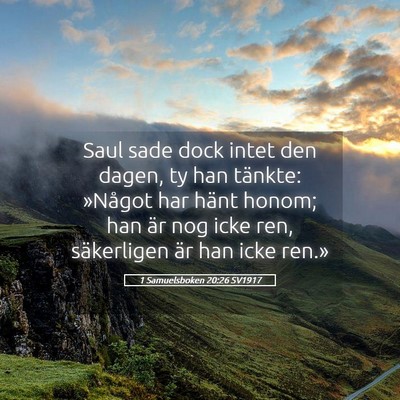 Picture 05 - 1 Samuelsboken 20:26 SV1917 - Saul sade dock intet den dagen, ty han tänkte: - Bible Verse Picture