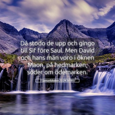 Picture 05 - 1 Samuelsboken 23:24 SV1917 - Då stodo de upp och gingo till Sif före Saul. - Bible Verse Picture