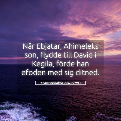 Picture 05 - 1 Samuelsboken 23:6 SV1917 - När Ebjatar, Ahimeleks son, flydde till David i - Bible Verse Picture