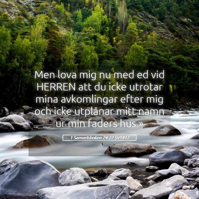 Picture 05 - 1 Samuelsboken 24:22 SV1917 - Men lova mig nu med ed vid HERREN att du icke - Bible Verse Picture