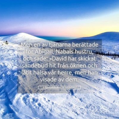 Picture 05 - 1 Samuelsboken 25:14 SV1917 - Men en av tjänarna berättade för Abigail, - Bible Verse Picture