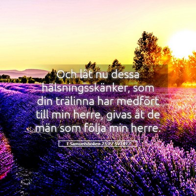 Picture 05 - 1 Samuelsboken 25:27 SV1917 - Och låt nu dessa hälsningsskänker, som din - Bible Verse Picture