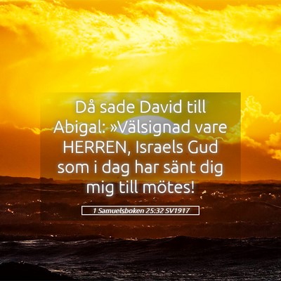 Picture 05 - 1 Samuelsboken 25:32 SV1917 - Då sade David till Abigal: »Välsignad vare - Bible Verse Picture