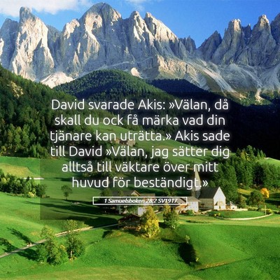 Picture 05 - 1 Samuelsboken 28:2 SV1917 - David svarade Akis: »Välan, då skall du ock - Bible Verse Picture