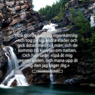Picture 05 - 1 Samuelsboken 28:8 SV1917 - Då gjorde Saul sig oigenkännlig och tog på sig - Bible Verse Picture