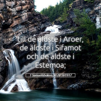 Picture 05 - 1 Samuelsboken 30:28 SV1917 - till de äldste i Aroer, de äldste i Sifamot och - Bible Verse Picture