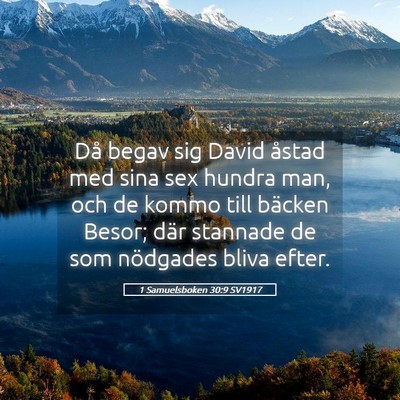Picture 05 - 1 Samuelsboken 30:9 SV1917 - Då begav sig David åstad med sina sex hundra - Bible Verse Picture