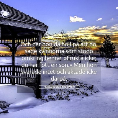 Picture 05 - 1 Samuelsboken 4:20 SV1917 - Och när hon då höll på att dö, sade - Bible Verse Picture