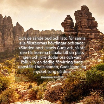 Picture 05 - 1 Samuelsboken 5:11 SV1917 - Och de sände bud och läto för samla alla - Bible Verse Picture
