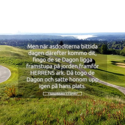 Picture 05 - 1 Samuelsboken 5:3 SV1917 - Men när asdoditerna bittida dagen därefter - Bible Verse Picture