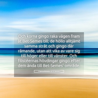Picture 05 - 1 Samuelsboken 6:12 SV1917 - Och korna gingo raka vägen fram åt Bet-Semes - Bible Verse Picture