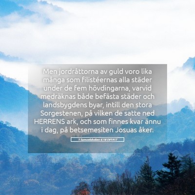 Picture 05 - 1 Samuelsboken 6:18 SV1917 - Men jordråttorna av guld voro lika många som - Bible Verse Picture