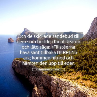 Picture 05 - 1 Samuelsboken 6:21 SV1917 - Och de skickade sändebud till dem som bodde i - Bible Verse Picture