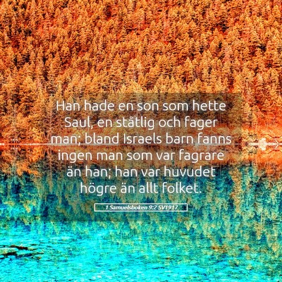 Picture 05 - 1 Samuelsboken 9:2 SV1917 - Han hade en son som hette Saul, en ståtlig och - Bible Verse Picture