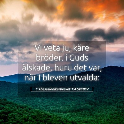 Picture 05 - 1 Thessalonikerbrevet 1:4 SV1917 - Vi veta ju, käre bröder, i Guds älskade, huru - Bible Verse Picture
