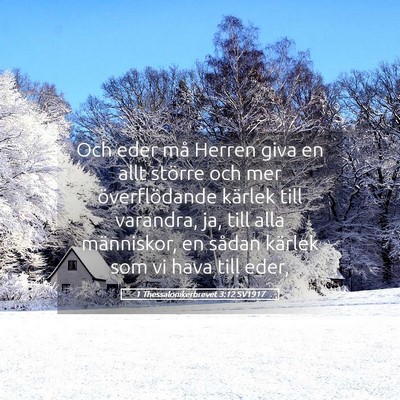 Picture 05 - 1 Thessalonikerbrevet 3:12 SV1917 - Och eder må Herren giva en allt större och mer - Bible Verse Picture
